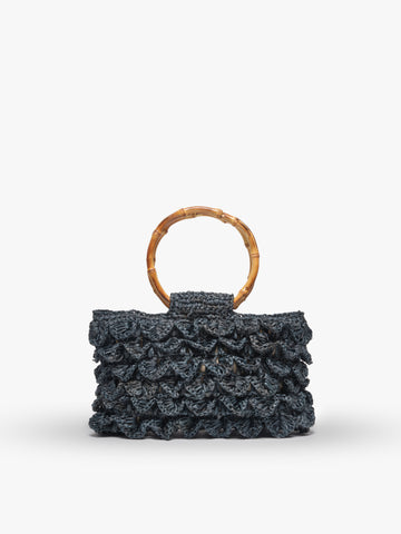 Kayu Straw Clutch Bag - Grey Clutches, Handbags - WKAYU20586