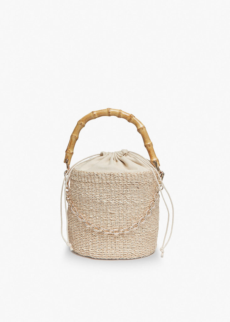 Ling Straw Bucket Tote Bag