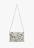 Tara Embroidered Straw Envelope Clutch Bag